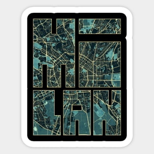 Milan, Italy City Map Typography - Summer Sticker